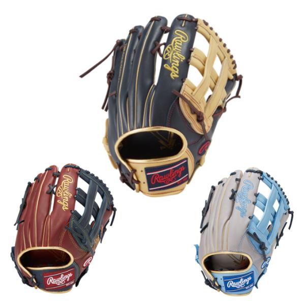 美品 Rawlings 軟式グローブ 黒/グレー/ゴールド Rawlings 交換無料 野球 グローブ 大人 軟式 ローリングス HOH CLOUD