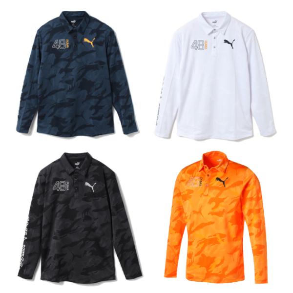 PUMA（プーマ） ゴルフウェア ポロシャツ 長袖 メンズ ジャガード 長袖