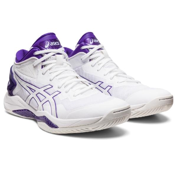 ASICS バスケットボールシューズ ホワイト/パープル ASICS（アシックス） バスケットシューズ メンズ レディース ゲル シューズ(女性用)