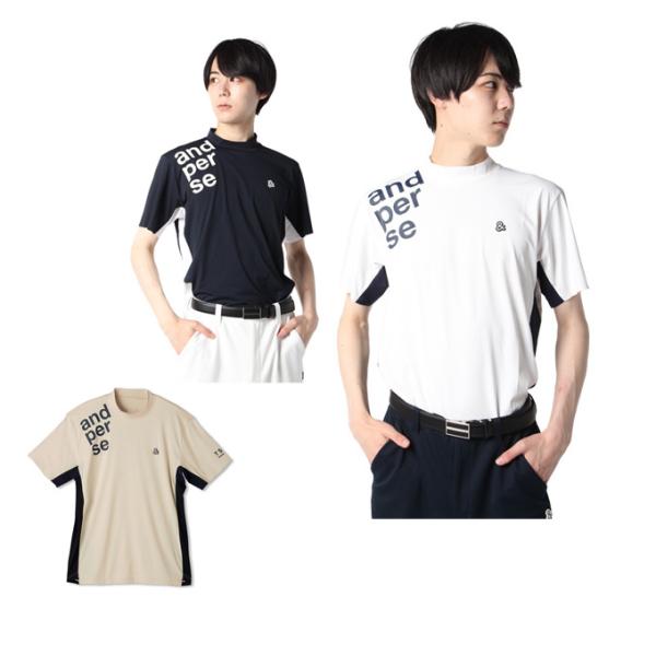and per se（アンパスィ） ゴルフウェア 半袖シャツ メンズ 半袖モック