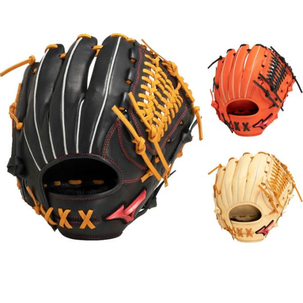 AXIベロにより「パワー・力を伝える」。レッドのしっかりしたグラブ仕様コンセプトを強化。■カラー：09(ブラック)、9(ブラック)、52(スプレンディッドオレンジ)、80(ブロンド)■サイズ：10■利き手：右投げ用(LH)、左投げ用(RH)...