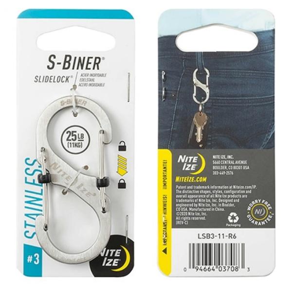 他サイト： ナイトアイズ NITEIZE カラビナ Sバイナー スライドロック＃3 NI03708の商品画像