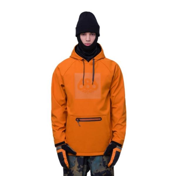 686 スキー スノーボード 撥水防水パーカー メンズ フリース起毛  WATERPROOF HOODY M3WNCS110 COPPER ORANGE シックスエイトシックス