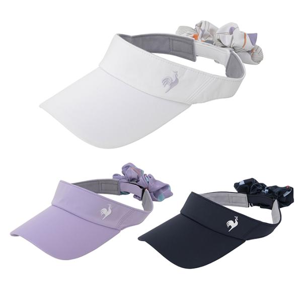 デザイン・機能/付け外しできるシュシュが付いたサンバイザーです。シュシュは調整ベルトについているゴムに通すことでリボンのようなかわいい見た目に。外すことで単体でも使用ができ、おしゃれが楽しくなる2WAYアイテムです。ルコックスポルティフの通...