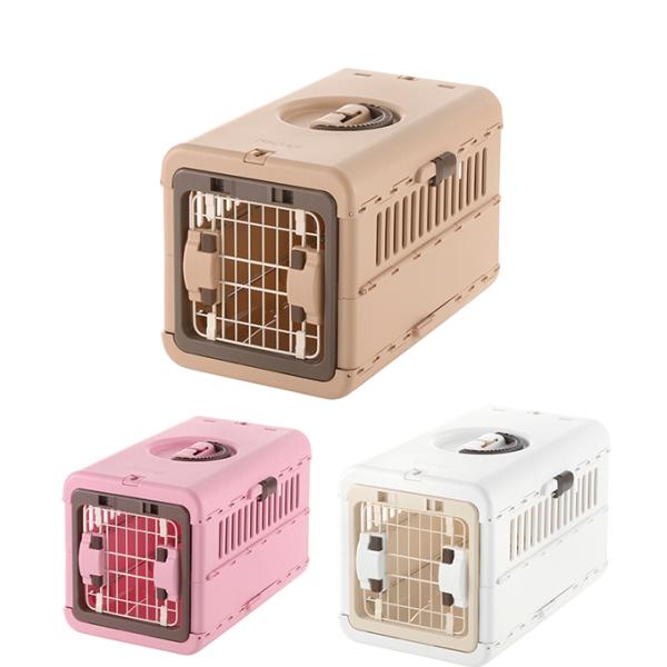 ■カラー：茶、ライトピンク、アイボリー■サイズ：S使用時外寸/30×48.5×31Hcm/2.2kg使用時内寸/26.8×43.6×27.3Hcm入口開口寸法/20.5×20cm折りたたみ時/30×47×11Hcm■素材：本体、ベルト取付部...