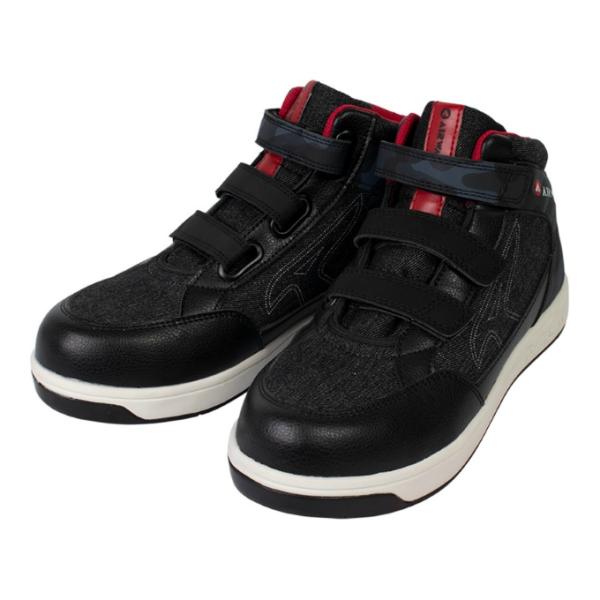 迷彩デニムシリーズ復刻！4つのグリップパターンEVAミッドソール人の動きに配慮した4種類のグリッドパターン。弾力性と耐久性に優れたソール材とのマッチングで耐滑性と運動性、軽量化を実現。■カラー：ブラック／レッド■サイズ：25〜28cm■特徴...