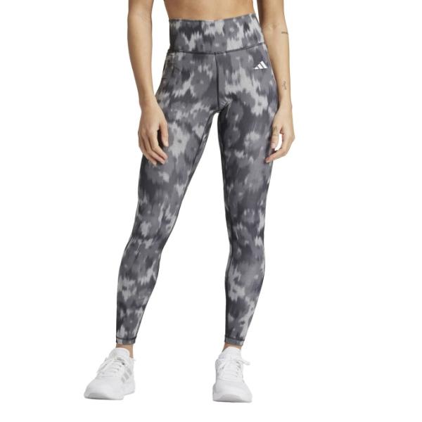 リサイクル素材を一部使用した、AEROREADYフラワープリントレギンス。■カラー：BK ( IK5446 ブラック/グレーファイブ )■サイズ：S ( ウェスト/62-64cm、ヒップ/83-86cm、股下/74cm )M ( ウェスト/...