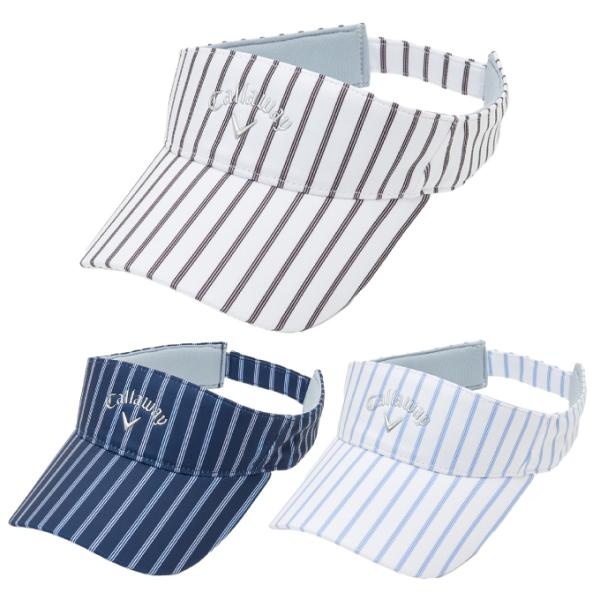 アパレルと連動したストライプ柄バイザー。フロントにはキャロウェイのシルバーロゴプリントを配し、シンプルなコーディネートに合わせやすいデザインに仕上げました。バックはベルクロ仕様となっているので誰でも簡単に微調節が可能な快適な被り心地が得られ...