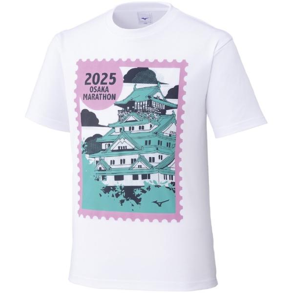 ミズノ ランニングウェア Tシャツ 半袖 メンズ レディース 大阪マラソン2025 大会記念Tシャツ オーロラ J2MACY5701 MIZUNO