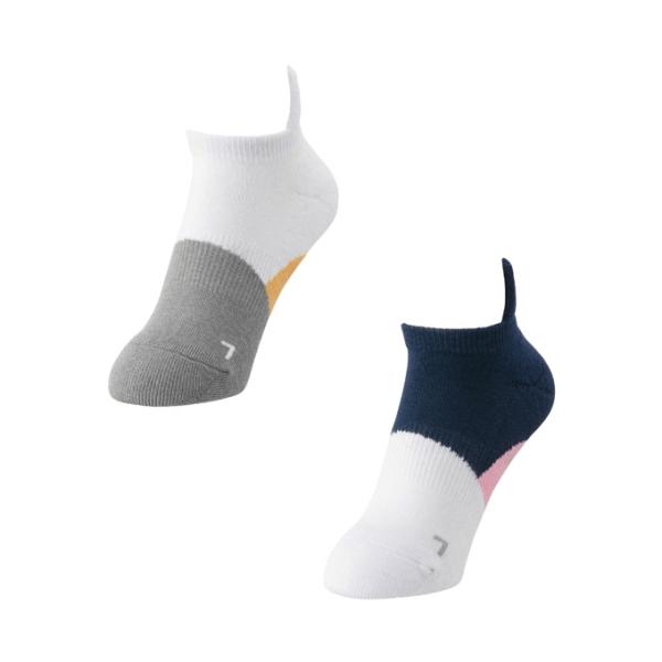 ■カラー：011W ( ホワイト )、019NB ( ネイビーブルー )■サイズ：22-25cm■素材：ポリエステル83%、綿15%、ポリウレタン1%、ナイロン1%■特長：・足底パイル・抗菌防臭/プレー中やプレー後の汗の臭いを防ぐ加工を施し...