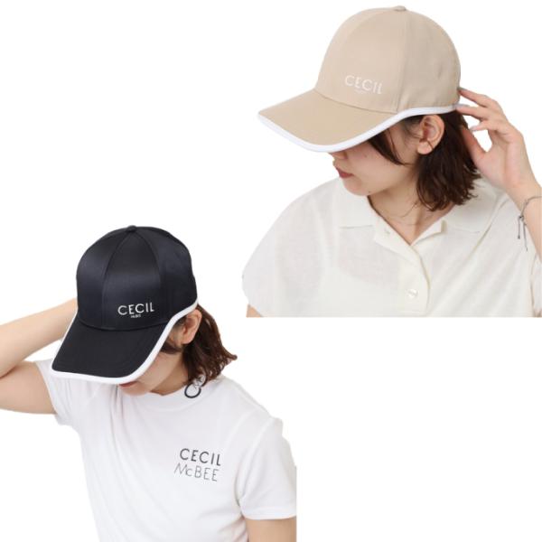 シンプルなパイピングキャップ。CECIL McBEEのキャップはツバの長さにこだわっています。ツバの長さは9cm。小顔効果やまぶしさ・日焼け防止に顔が出来るだけ隠れて、長すぎない絶妙な長さになっています。■カラー：BE、BK■サイズ：FRE...