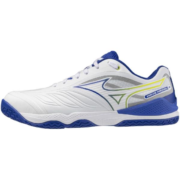 ブレずに打ち抜け。MIZUNO ENERZY NXTを搭載したnewウエ―ブメダル。3Eワイドタイプ。■カラー：WH/BL/YE ( 06 ホワイト×ブルー×イエロー )■サイズ：23.5〜27.5cm■重量：約275g ( 26.0cm/...