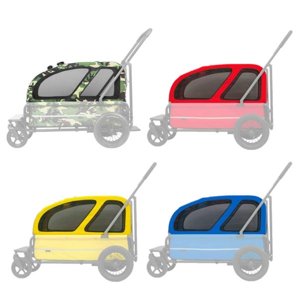 キャリッジ台車をお持ちの方に！お持ちの台車にルーフを付けると街中でのお散歩も安心。元気なワンちゃんも快適にお散歩をお楽しみいただけます。■カラー：カモフラージュスマイルイエローベリーレッドロイヤルブルー■サイズ：ルーフ外寸/高さ33×全長8...