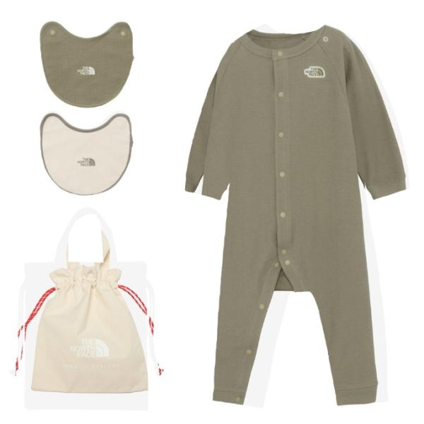 ■カラー：MR ( マッシュルーム )■サイズ(実寸)：70 ( 着丈/56cm、身幅/28cm、裄丈/34cm、裾幅/9cm、袖口幅/6cm、股下/21cm、スタイ/幅/18cm、スタイ/丈/14cm )80 ( 着丈/63cm、身幅/2...