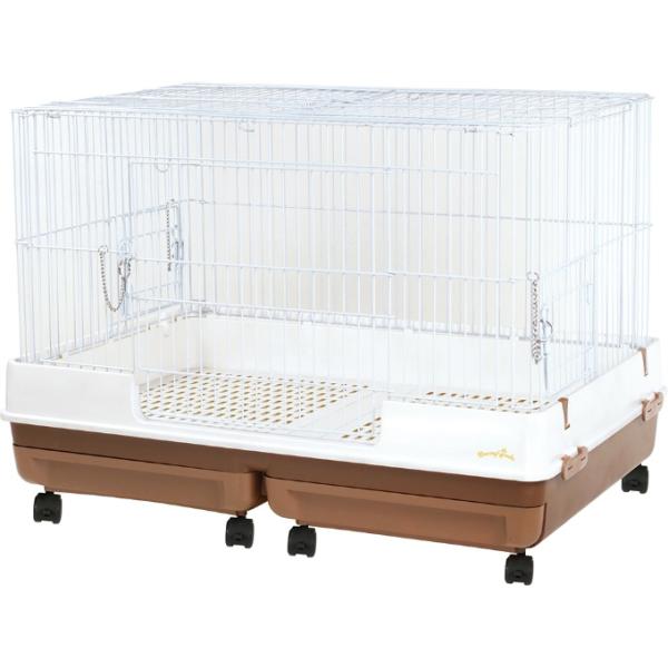 カンタンおそうじ機能でうさちゃんとの生活をもっと快適に。レイアウト自在のひろびろ空間のうさぎのケージ。■カラー：茶■サイズ：幅900×奥行600×高さ600mm※製品によって仕上りサイズに多少の誤差がありますのでご了承下さい。■素材：天面・...