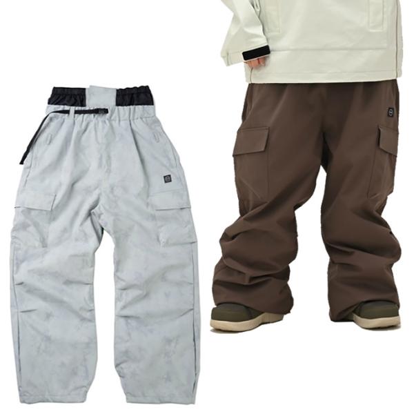 2レイヤー素材による立体裁断のスノーパンツ■カラー：ROSY BROWN、UNEVEN DYE■サイズ(cm)：M ( ウエスト/75-105、股上/38、股下/72.976、前股ぐり/39.163、ヒップ/62.5、総丈/112 )L (...