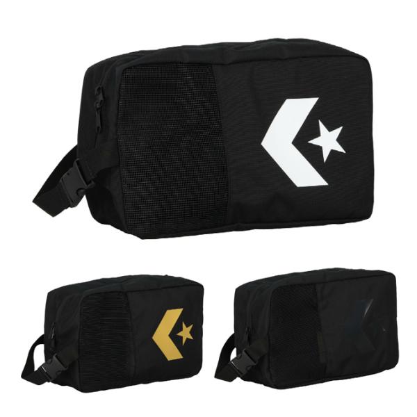 コンバースのハーフメッシュシューズケース。メッシュを採用することで、通気性にも優れ、中身も見えるデザイン。バックルを外してバックパックにも取り付け可能。ファスナーポケット装着で小物も収納可能。■カラー：1911BKWH ( ブラック×ホワイ...