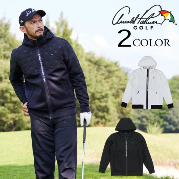 美品！Arnold Palmer Golf ブラックジャケット フード付き Arnold Palmer（アーノルドパーマー） ゴルフウェア ブルゾン メンズ