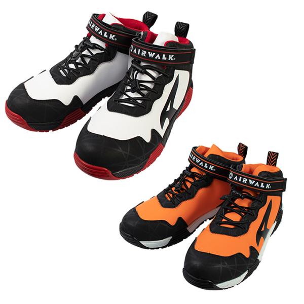 ■カラー：ホワイト、オレンジ■サイズ：25cm、25.5cm、26cm、26.5cm、27cm、28cm■素材：アッパー/合成皮革ソール/合成底先芯/合成樹脂■特長：・ミッドカット・軽量・ケース入数/10足検索ワード：作業着 作業服 ワーク...