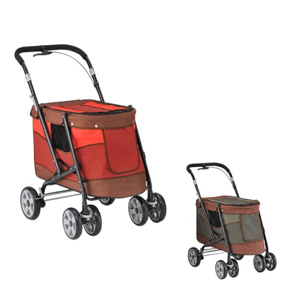 耐荷重30kgまでOKな大型ペットバギー！■カラー：レッド、オリーブ■使用時サイズ：バギー/幅580mm×奥行890mm×高さ970mmバッグ：幅400mm×奥行680mm×高さ420mm折り畳んだ状態：幅580mm×奥行1110mm×高さ...