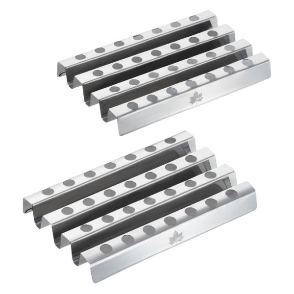 ■サイズ：（約）縦18×横11×高さ2cm※製品によって仕上りサイズに多少の誤差がありますのでご了承下さい。■重量：（約）145g×2pcs■素材：ステンレス■特長：・燃焼効率UPロストル！空気の通り道を確保して燃料下方から空気を送り込みま...