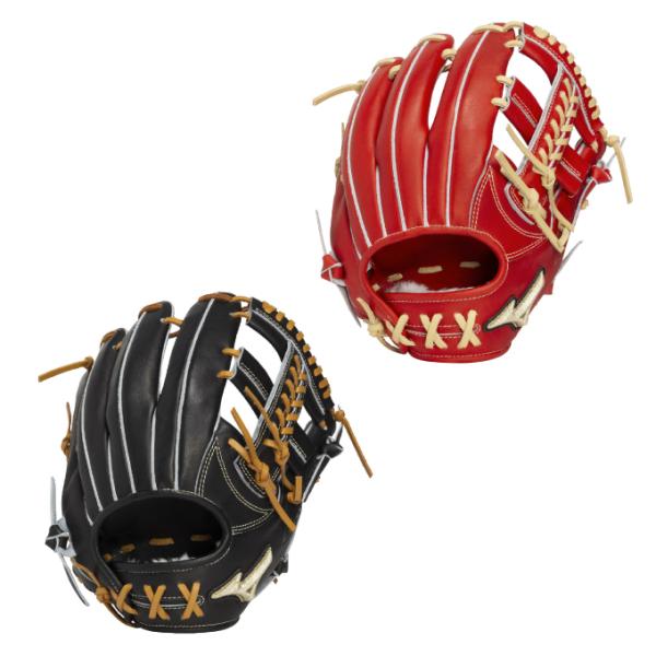 ミズノ　グローバルエリート レッド ソフトボール内野手用グローブ MIZUNO（ミズノ） 野球 一般軟式グローブ 内野手 メンズ 軟式用