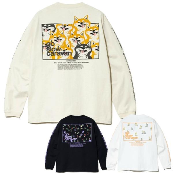ゴースローキャラバン(Go Slow Caravan) Tシャツ 長袖 メンズ USA/C スクエアLOGOバックプリント ロングスリーブTEE 3021901