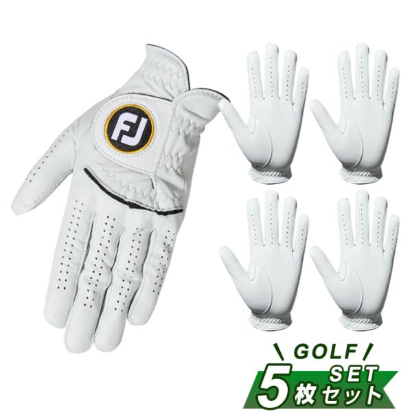 フットジョイ FootJoy ゴルフ 左手用グローブ 5枚セット メンズ ステイソフ 23 FGSS23WT FootJoy（フットジョイ） ゴルフ 左手用グローブ 5枚セット メンズ