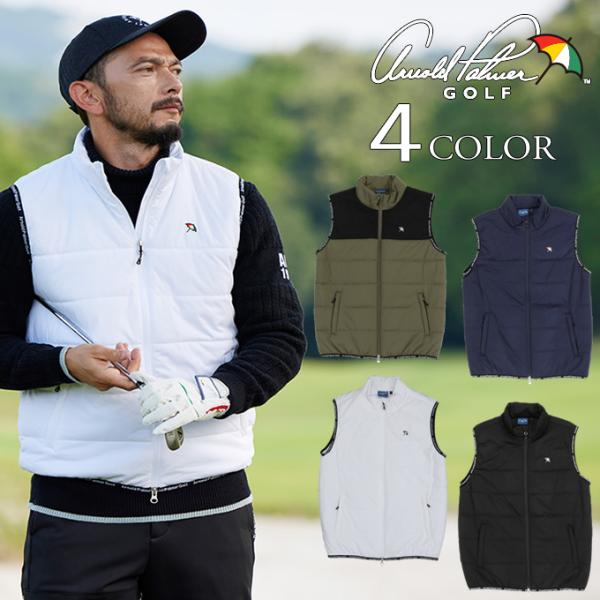 【極美品】アーノルドパーマーゴルフ　軽量フルジップダウンベスト　白 Arnold Palmer（アーノルドパーマー） 【メール便送料無料】アーノルド