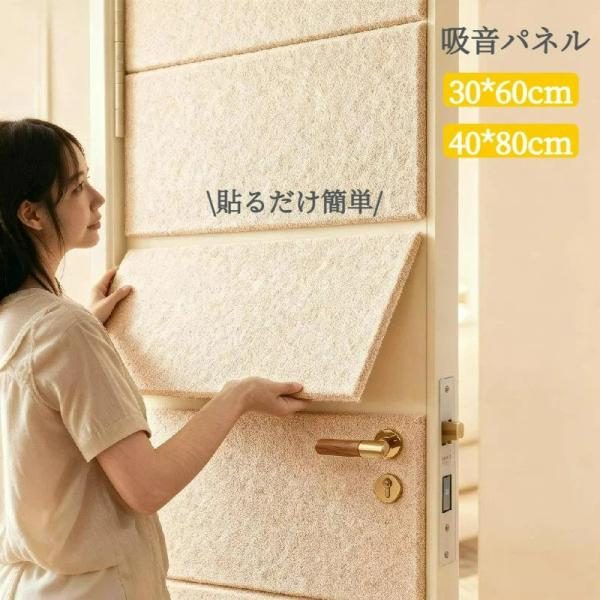 防音ボード 防音パネル 玄関ドア用 5枚セット 防音 吸音 消音 騒音 壁 吸音マット 吸音シート 賃貸OK 簡単取付 防音室 音漏れ 騒音対策 貼るだけ 爆買