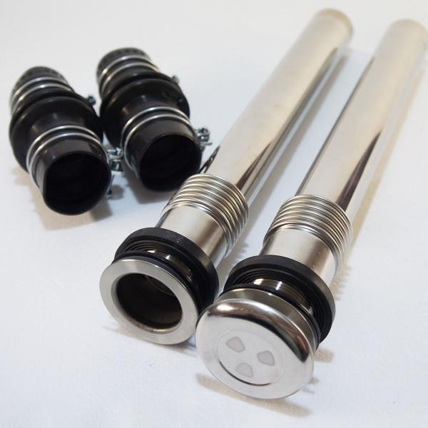 在庫有り 循環パイプ(長府 SP-402S ステンレス400mm 口径45mm)と連結ゴム(カクダイ9465)セット