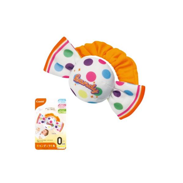 まるで本物のようなキャンディがラトルになりました！遊び心のあるスイーツモチーフで、赤ちゃんをかわいく演出！まだしっかり握れない時期の赤ちゃんの手首にも付けられるバンド付き。左右のフリルにはカサカサ音、振ると鈴の音がします。赤ちゃんとのコミュ...