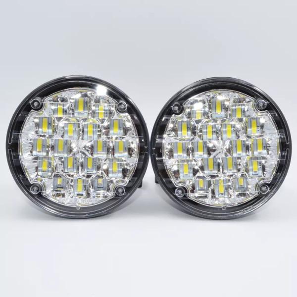 1ペアホワイト18 LED drlラウンドデイタイムランニングライトカーフォグライトドライビングランプトラックsuv バギー用オートバイバイク :202203111045-0001-1481-001:ひまわりひなた 通販 自動車ATV SUV 防水 9LED 昼間走行用 DRL フォグランプ ヘッドライト 白 2個入り