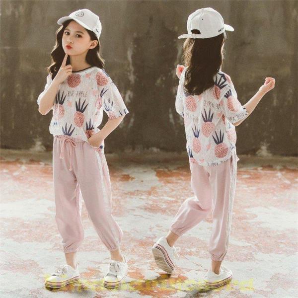 子供服 セットアップ キッズ 女の子 夏 2点セット 上下セット Tシャツ 半袖 ロングパンツ 長ズボン ジュニア おしゃれ 可愛い カジュアル 小学生 新品 150 160 You 2ert435 向日葵の空 通販 Yahoo ショッピング