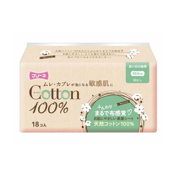 第一衛材 フリーネ コットン100% 多い日の昼用 羽なし18枚