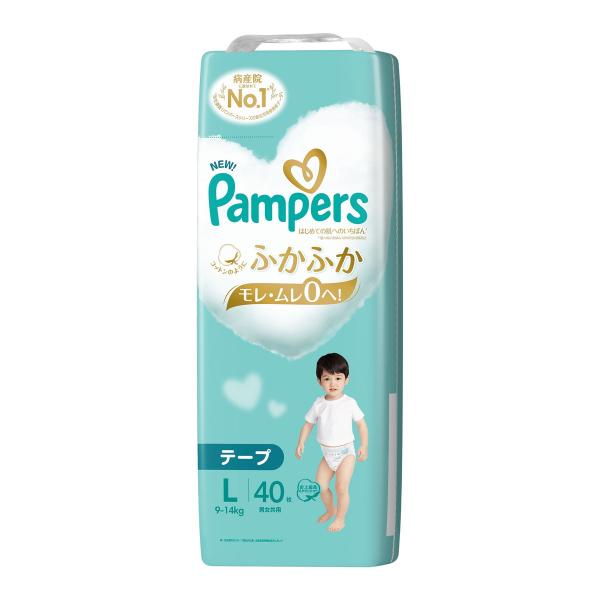 他サイト： P&amp;G パンパース はじめての肌へのいちばん L テープ スーパージャンボ 40枚入 男女共用の商品画像