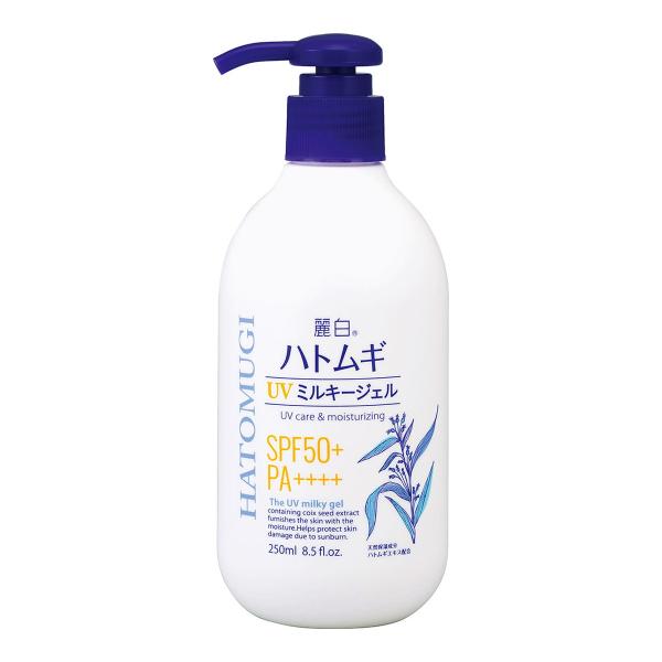(まとめ買い×5個セット)熊野油脂 麗白 ハトムギ UV ミルキージェル SPF50+ PA++++ ポンプタイプ 250ml (送料無料)