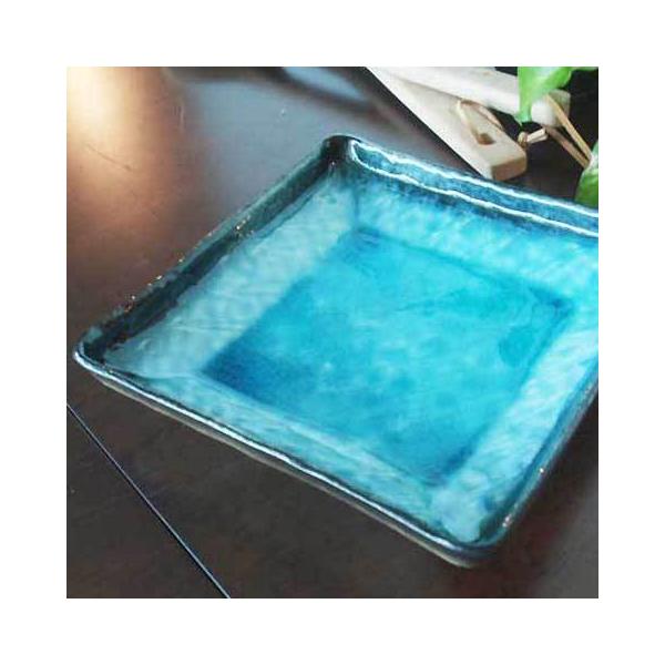 生活応援価格！前菜皿 流泉ブルー 正角深皿 正角皿 中皿(お取り寄せ商品 欠品時約1ヶ月程度)