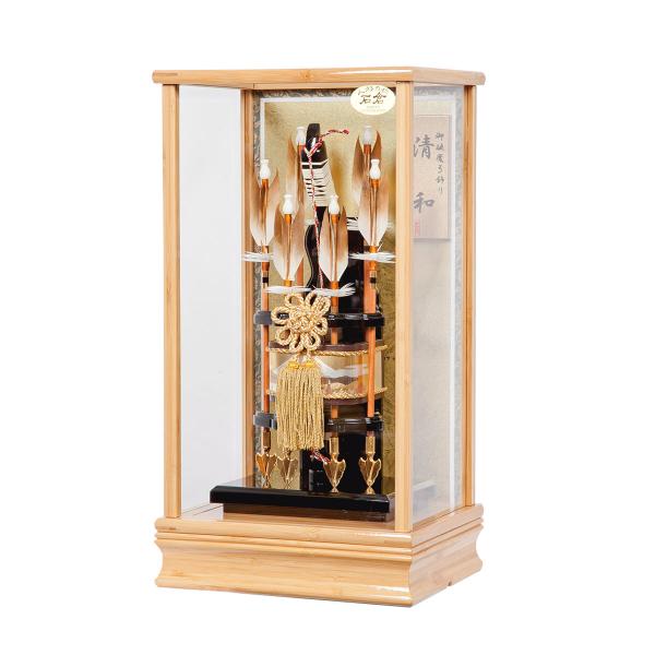 破魔弓竹小型五月人形小物清月本竹清和10号季節玩具竹彫金初正月 人形の館石倉