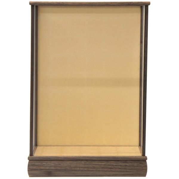 アウトレット品 人形ケース単品 39×30×52 焼桐 面取ガラス 前開き 空