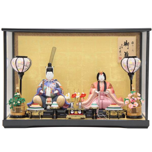 アウトレット品 雛人形ケース飾り No.475 黒塗り ガラス前開き 雪洞