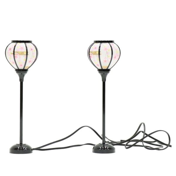 5000円以上お買上で北海道・沖縄・離島を除き国内送料無料(運賃弊社負担）アウトレット品。見本使用、展示品です。アウトレット品 雛人形 雪洞 2個セット 32cm かえでぼんぼり黒塗り黄桜 コードあり 高さ32cm (23a-ya-0097...