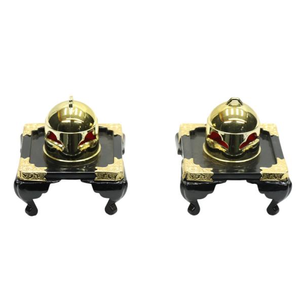 アウトレット品です！見逃しキズ、写真では判別し難い焼けやキズもございます。アウトレット品 雛人形 道具単品 中形 雛道具 御殿火鉢 2個セット 高さ9cm (25a-ya-0323) インテリア ディスプレイ 見切処分品