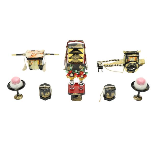 アウトレット品です！見逃しキズ、写真では判別し難い焼けやキズもございます。アウトレット品 雛人形 道具単品 35号 雛道具6点セット 飛鳥(25a-ya-0352) インテリア ディスプレイ 見切処分品