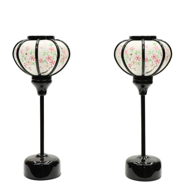 アウトレット品。見本使用、展示品です。アウトレット品 雛人形 道具単品 8号 雪洞 こはる 黒塗り コードレス 2個セット 高さ21cm (25a-ya-0602) インテリア ディスプレイ 見切処分品