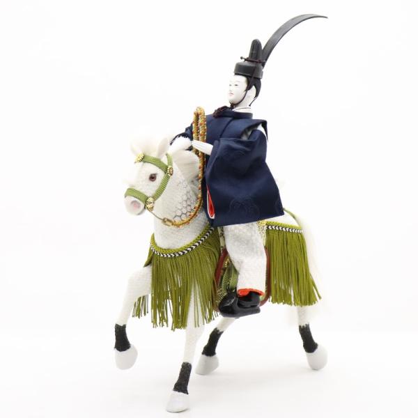 馬 白馬 五月人形 アウトレット品 五月人形 その他人形単品 馬上武官 白馬/紺着物 26a-ya