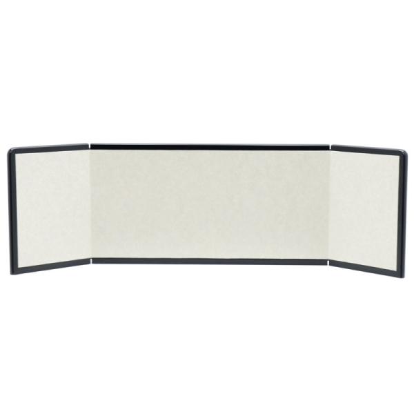 アイデア次第で和風で素敵なインテリア、ディスプレイに、アウトレット品 屏風単品 三曲屏風 9号 クリーム色 黒枠 レトロ アートスタンド幅80cm (26a-ya-0857) インテリア ディスプレイ 見切処分品