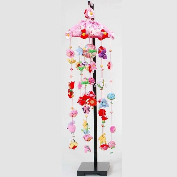 吊るし飾り 12か月の花の蓮 大 スタンド付き 飾り台セット 高さ25cm
