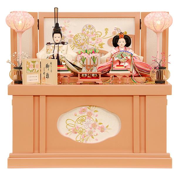 雛人形 収納飾り ひな人形 K-300 親王飾りサイズ：間口55×奥行37×高さ52（cm）