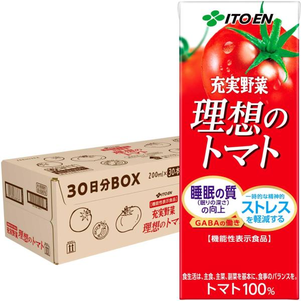他サイト： 伊藤園 充実野菜 理想のトマト 30日分BOX (紙パック) 200ml×30本 機能性表示食品の商品画像